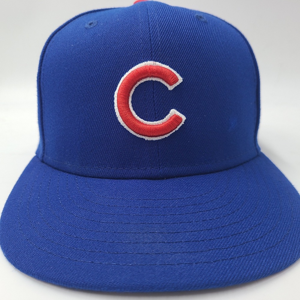 Chicago Cubs Hat Fitted 7 1/4 New Era 59Fifty Blue Red MLB Baseball Logo Men - Picture 2 of 11